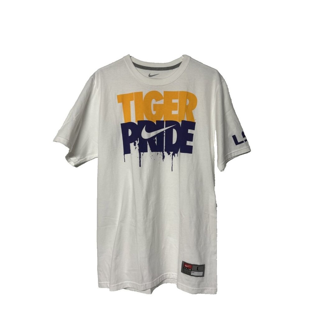 Nike Tiger Pride LSU Collegiate Men’s Size L T Shirt Swoosh Logo NWT